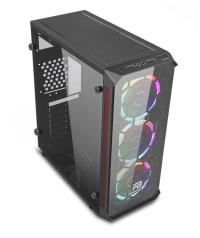 POWERBOOST VK-C09B USB 3.0 ATX, 3xRGB Fan Kumandalı KASA (Power Yok) - 1